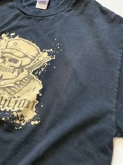Revolucion Revolution Skull Military Anarchy Rock Band Black Graphic T-Shirt LG