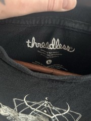 Threadless Black Moth Graphic Print Crew Neck Short Sleeve Knit T-Shirt Men’s L