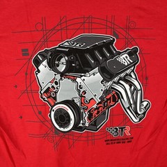 Brian Tooley Racing T shirt size large Graphic Engine Racing T Motor Gas Oil