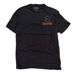 Pac-Man Mens Large Black Graphic T-Shirt Neon Ghost Print C-Life Group Cotton