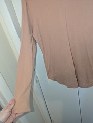Cuts Clothing Elongated Long Sleeve T Shirt Mens Size L Coral Pink Cotton Blend