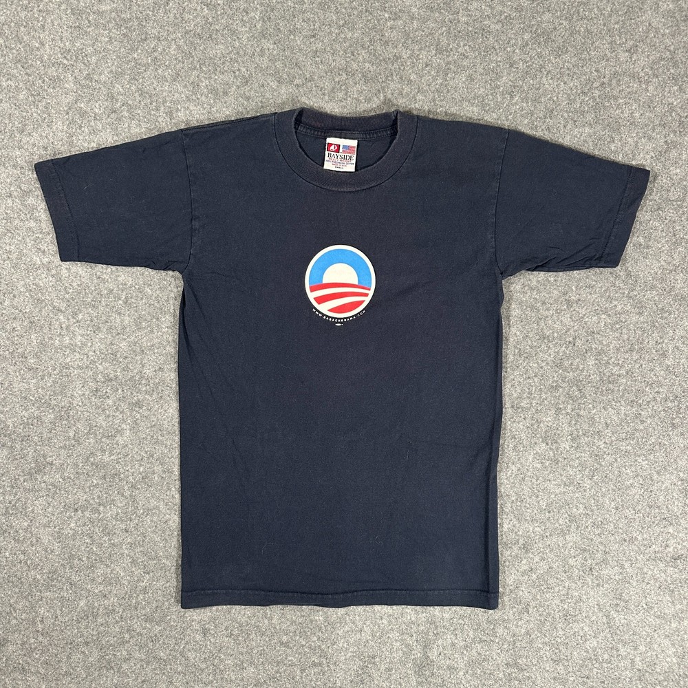 Barack Obama Presidential Election Black Shirt 2008 Bayside Tag USA – Size Small