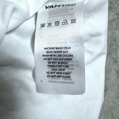VAMTAC Mens Large White Social Graphic Tee Oversized 100% Cotton New Stitch Flaw