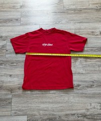 Shaka Wear Embroidered Script Logo Red Heavyweight T-Shirt