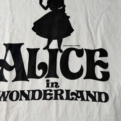 Vintage Alice In Wonderland Single Stitch Tshirt Mens Large White 80s
