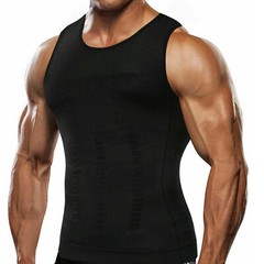 Men’s Compression Shirt Slimming Body Shaper Vest Tummy Control Shapewear Top US
