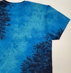 Gildan Handmade Tie Dye Unisex T-Shirt Size XL Multi Blue Scrunch Design Tee NEW