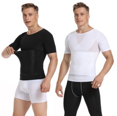 Men’s Slimming Body Shaper Vest T-Shirt Compression Tank Tummy Control Shapewear