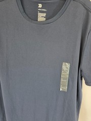 2 Pack All in Motion Mens Short Sleeve Active T-Shirt Navy Blue Crew Neck Size M