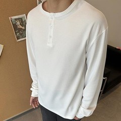 Men Casual Long Sleeve Training Top for Sports Fitness and Solid Color