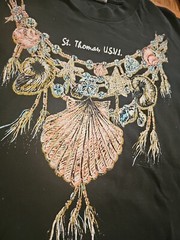 VTG 90s St Thomas USVI Virgin Islands Black T-Shirt Seashells Adult Large