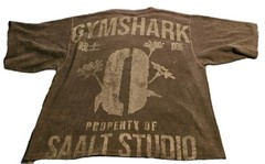 Gymshark x Saalt Studios Mens Strength Green Boxy Fit Long Cropped T-Shirt Large