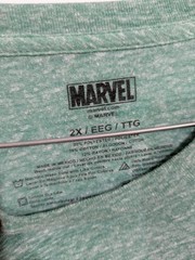 3243 Marvel Incredible Hulk Men’s 2X Green Graphic Crew Neck Tagless T-Shirt