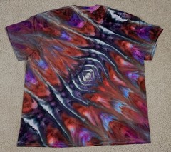 Handmade Ice Tie Dye T-Shirt 2XL Mens Womens Soft Cotton Blue Burgundy Rolled