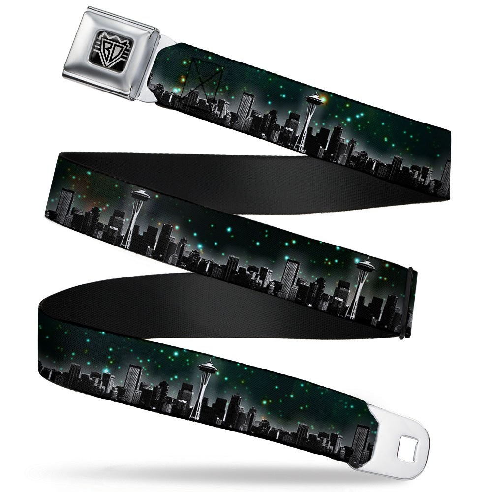 Seatbelt Belt – Seattle Vivid Skyline/Space Dust – 1.0″ Wide – 20-36 Inches i…