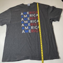 Patriotic America T Shirt Spell Out All Over XL XG TG Gray