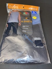 Fruit Of The Look Mens’ Tag Free Cotton A-Shirts / 2 In Pack / Large