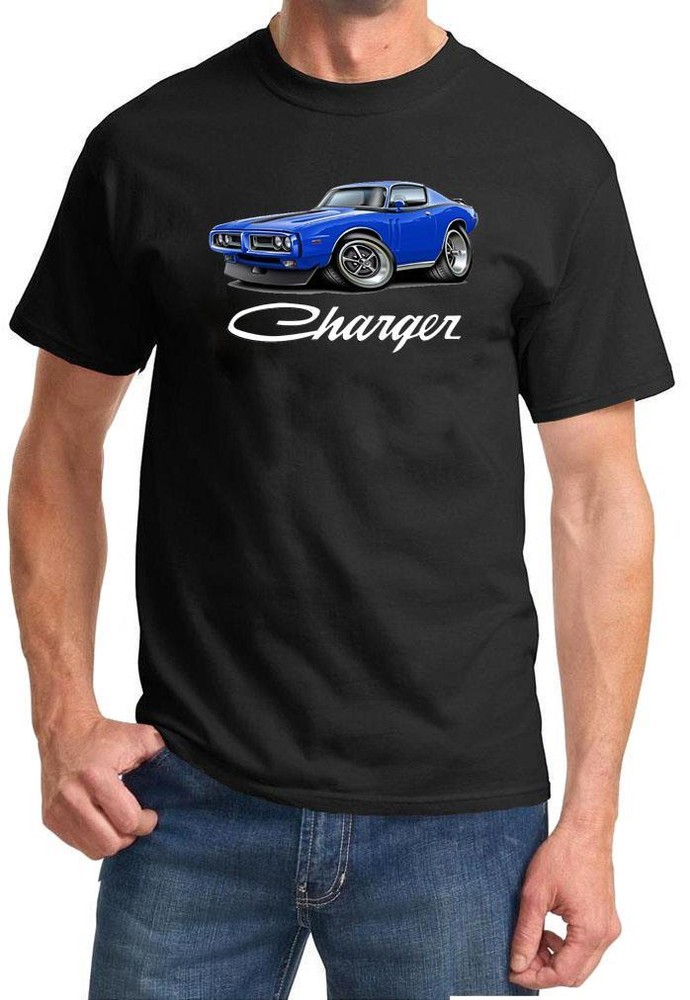 1971 1972 Charger Full Color Cartoon Tshirt NEW FREE SHIPPING