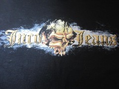 JNCO Jeans Black T-Shirt Size Large Skull Double Sided Graphic USA Made
