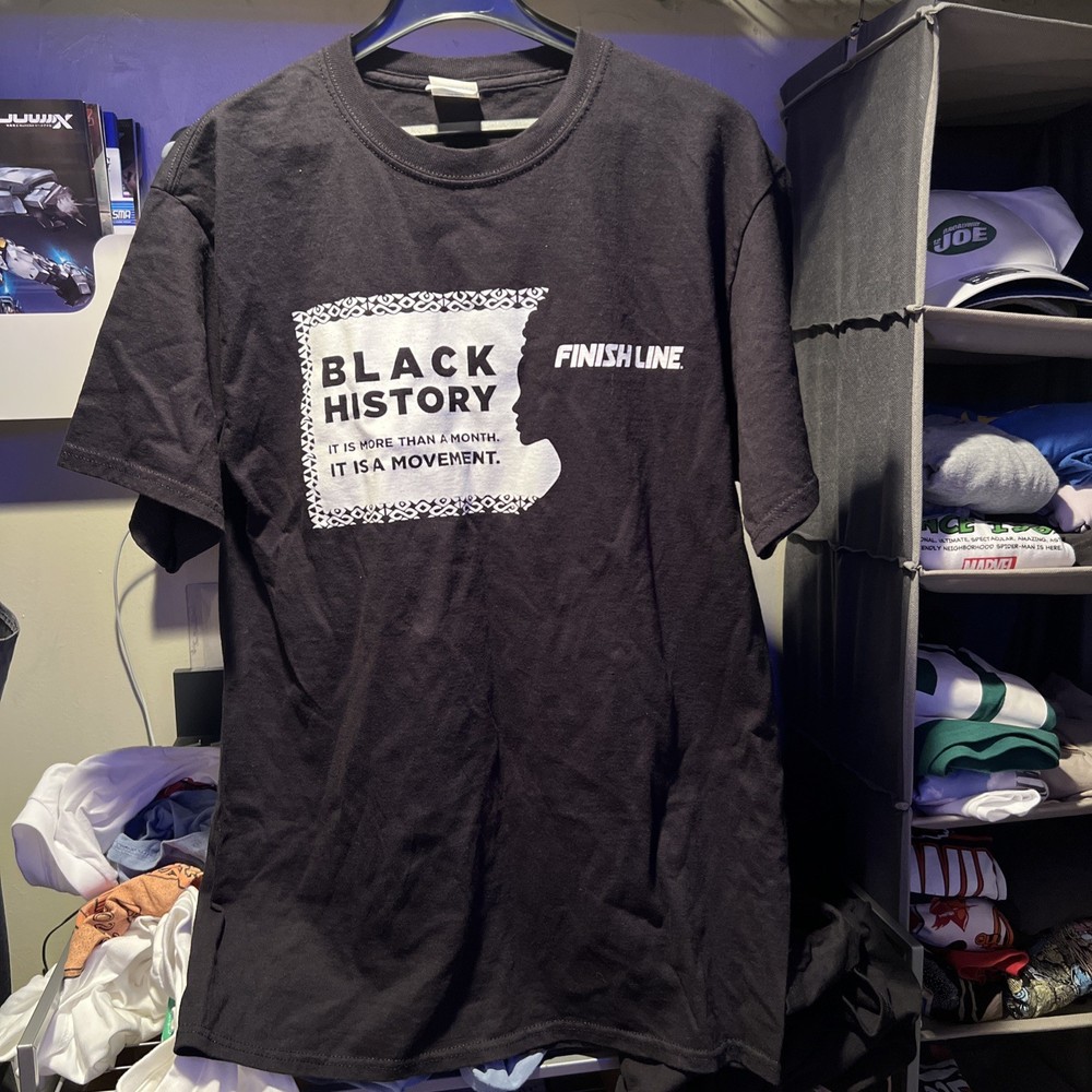 Finish Line Employee Uniform T-Shirt Adult Size M BHM Black History Month