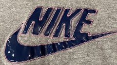 Nike Shirt Men XL Vintage Gray Long Sleeve Vinyl Logo Y2K No Finish Line