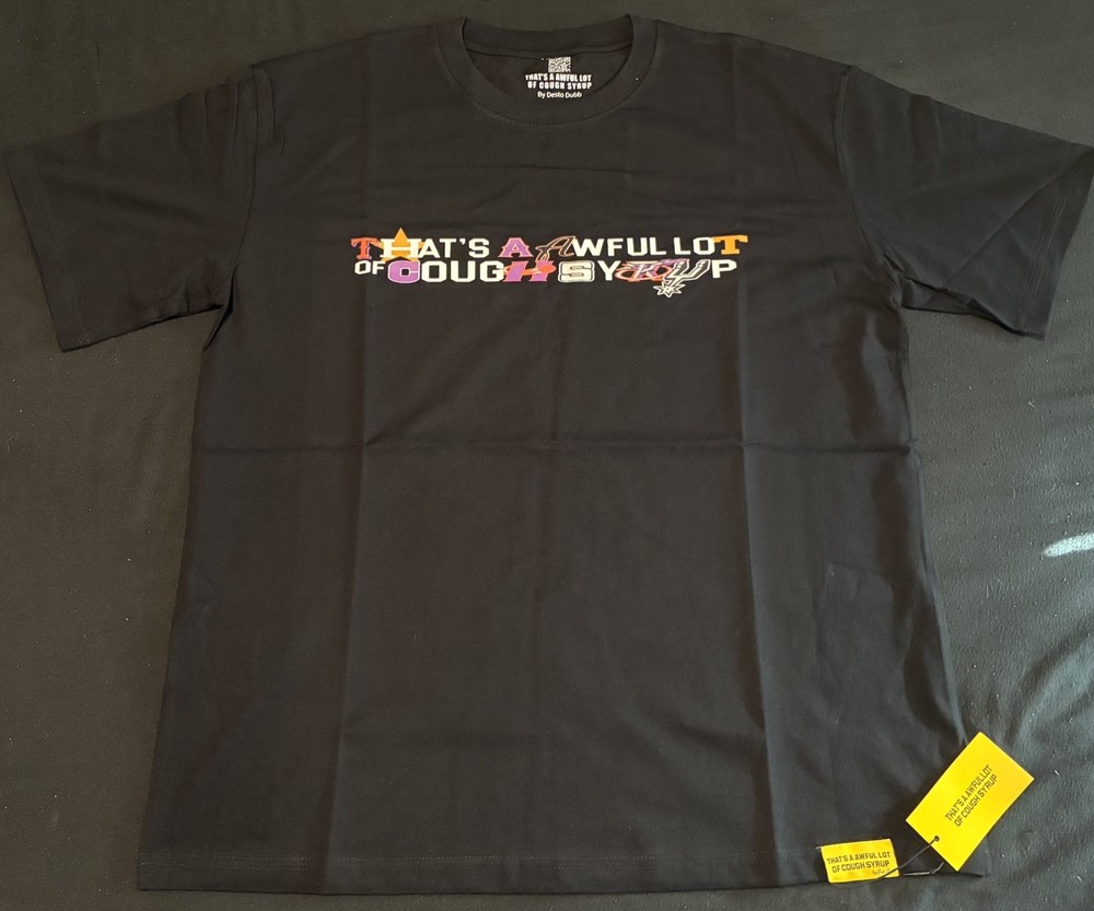 That’s A Awful Lot Of Cough Syrup Logo Graphic Print Crew Neck T-Shirt Black L