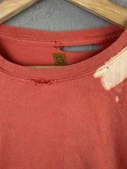 Goldtoe Men’s T Shirt XXL Destroyed Thrashed Sun Faded Orange Cotton