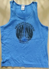 Vtg Mens Large Fruit Of The Loom Heavy Cotton Made In USA Blue Tank Top