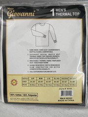 New Vintage Men’s Giovanni Cream Color Thermal Too Size Medium M