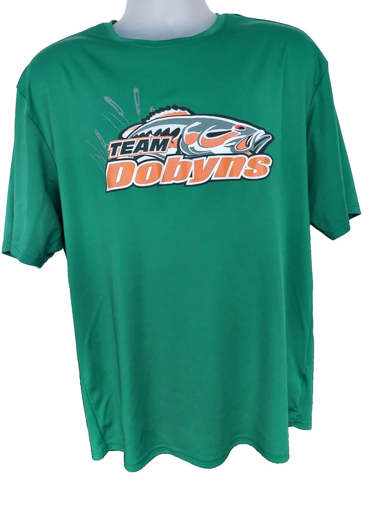 Team Dobyns Fishing XXL Breathable Synthetic Green T-Shirt FREE SHIPPING New