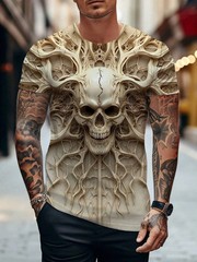 Summer Men’s Skull Graphics 3D Printed Tshirt Short Sleeved T-Shirt For Men