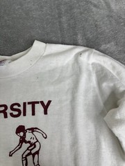 Vintage 80s University Sports Short Sleeve T Shirt Men’s Size Small White
