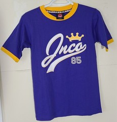 JNCO Vtg 90’s Script Logo Spellout #85 T-shirt Men’s Sz S NWT Purple