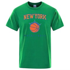 New York Basketball Streetwear Men’s Oversized Breathable Cotton T-Shirt