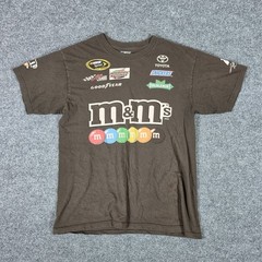 NASCAR Kyle Busch 18 M&Ms Toyota Racing T-Shirt Men Large Brown Joe Gibbs Racing