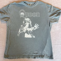 Queen Freddie Mercury Graphic T-Shirt Large Comfort Colors Green Rock Ba