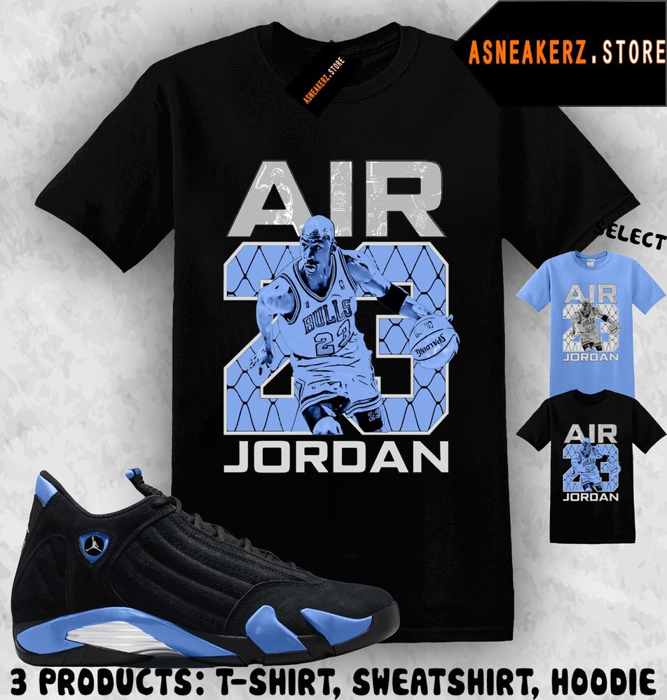 Shirt Matching AJ 14 Black University Blue 2026 Match Sneaker Vintage Air MJ 23