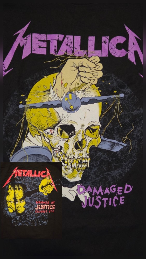 Free SAME DAY SHIPPING Brand New METALLICA Damaged Justice w/Back Print XL