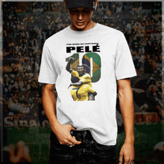 Soccer t-shirt Pele Football Legend World Cup, Brazil, new white tee, S-3XL