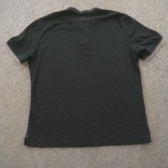 Banana Republic Shirt Mens Medium Black Henley Short Sleeve Contrasting Trim
