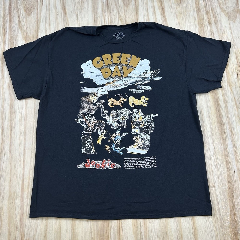 Green Day Dookie Band T-Shirt Size XL Black Music Punk 90’s