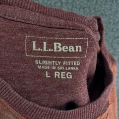 LL Bean Shirt Men L Regular Raglan Long Sleeve Colorblock Slightly Fitted Cotton