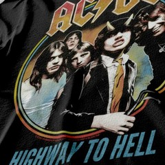 ACDC Highway to Hell Album Cover Art Men’s T Shirt Vintage Rock Band Tour Merch