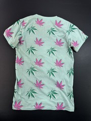 Vibes Pot Leaf TShirt Mens Small Graphic Print Green Purple Slim Fit