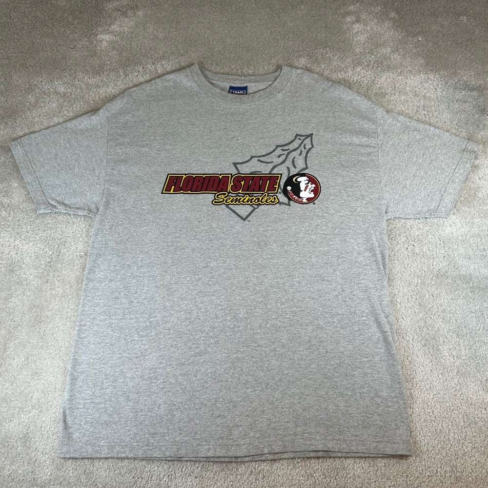 Vintage Y2K Florida State Seminoles T-Shirt Men’s XL Gray NCAA Graphic Tee FSU
