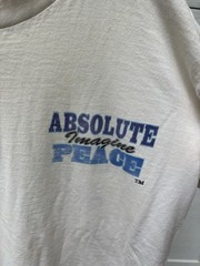 Vintage Absolute Peace Hippy Single Stitch White T Shirt Mens XL