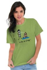 Life is Crap Wet Dog Funny Pet Graphic Gift Womens Graphic Crewneck T Shirt Tee