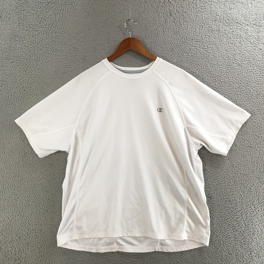 Champion Double Dry T-Shirt Mens XL Short Sleeve Pullover Crew Neck Casual White
