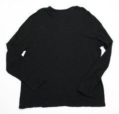 ATM Anthony Thomas Melillo Henley T Shirt Mens XL Black Cotton Long Sleeve