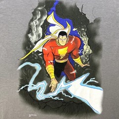 Vintage Shazam T-Shirt Adult Small Gray DC Comics Graphitti Captain Marvel 2007